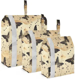 Butterfly Yellow Packing Cubes for Travel 3 Set Compression Travel Bags Luggage Accessories for Packing Compression
