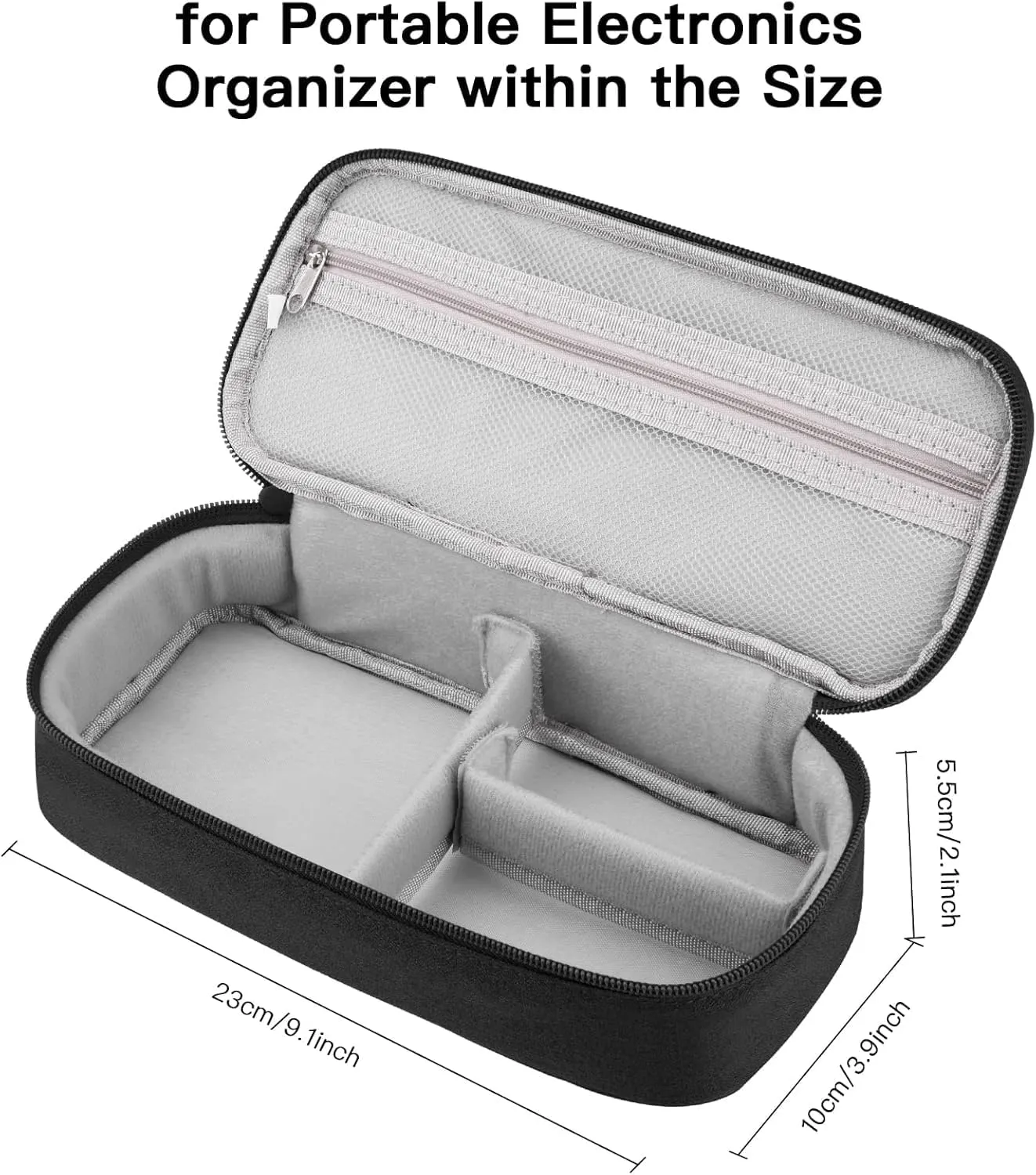 Cable Organizer Bag, Electronic Organizer Travel Case for Charger & Cords, Travel Accessories, Portable Power Bank (Black)