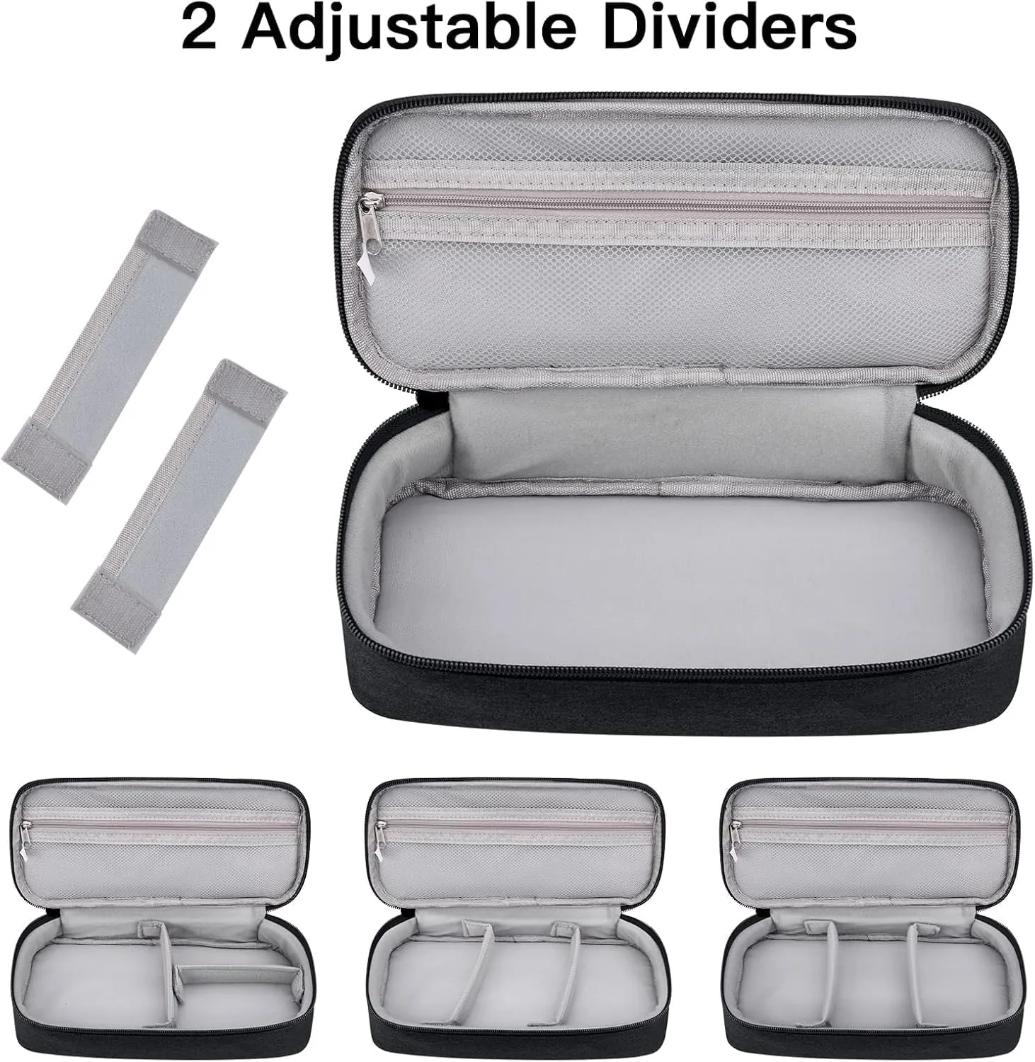 Cable Organizer Bag, Electronic Organizer Travel Case for Charger & Cords, Travel Accessories, Portable Power Bank (Black)