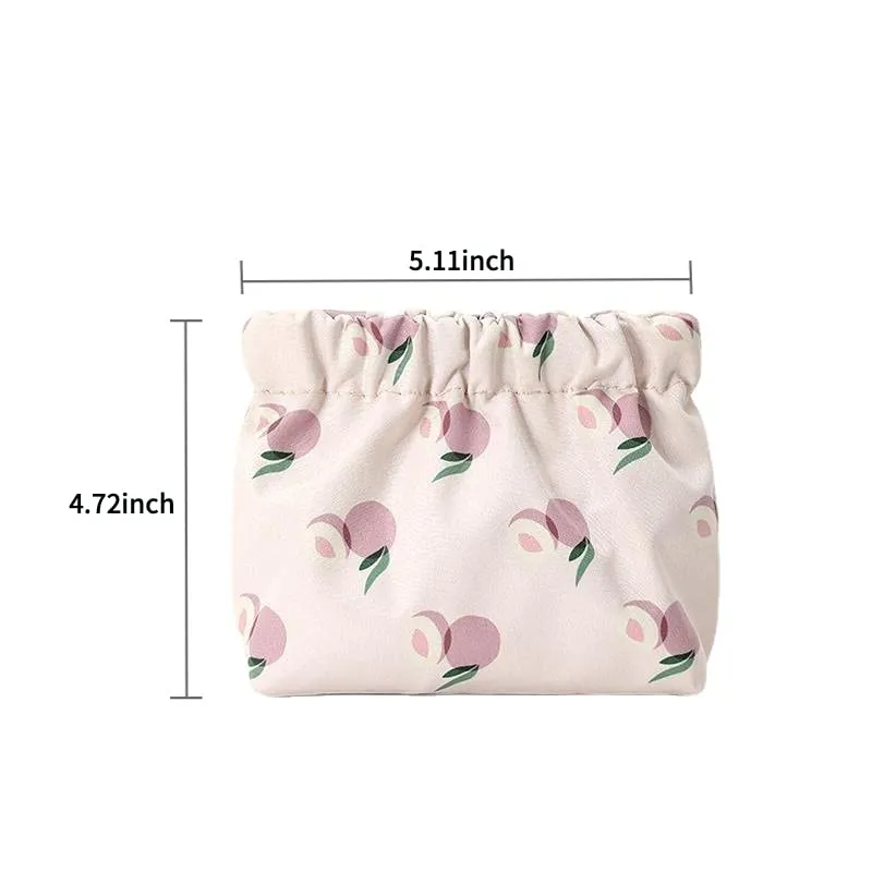 Canvas Makeup Bags Cosmetic Bag for Women Travel Toiletry Bag Accessories Organizer (Beige Blue Purple)