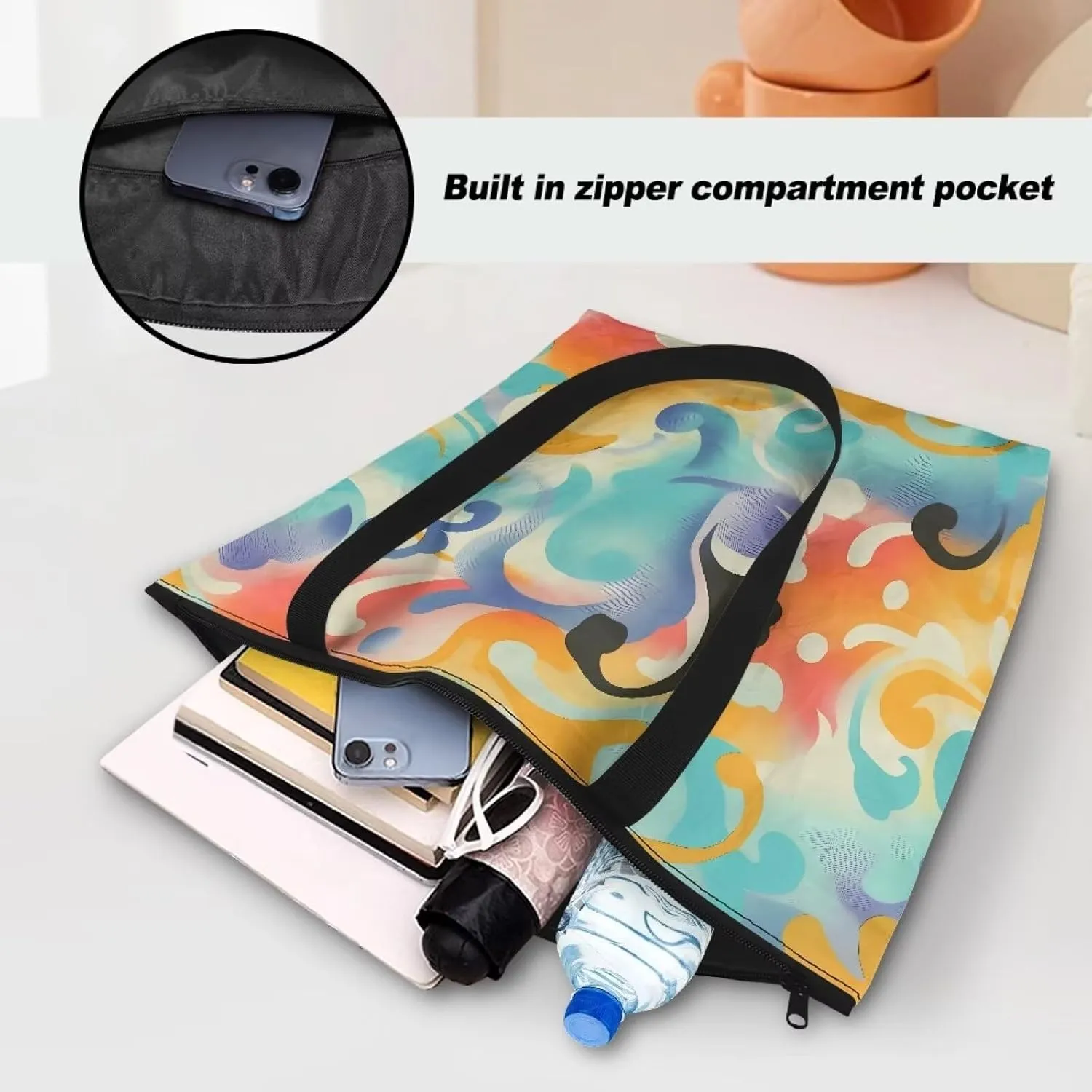 Cartoon Animal Puppy Cat Paper Tote Bags, Halloween Skull Gothic Spider Web Handbag, Aesthetic Art Commute Bag