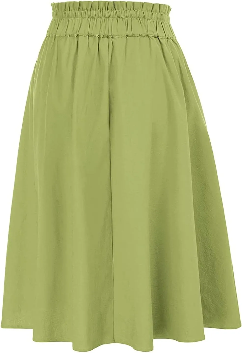 Casual Skirts for Women High Waisted A-Line Midi Length Bohemian Skirt Side Pockets Adjustable Belt Tiered Ruffles