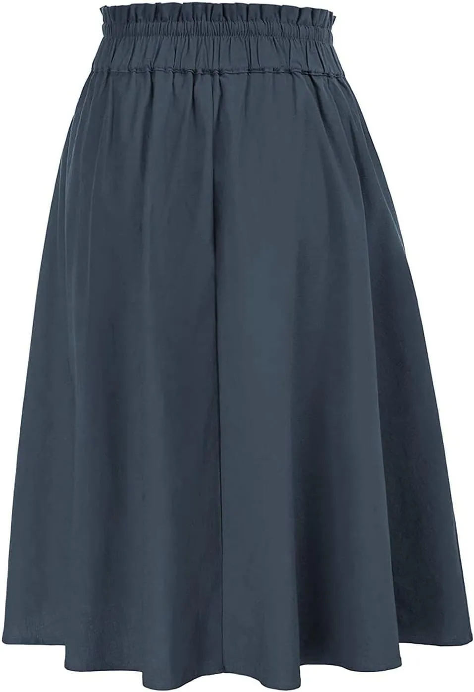 Casual Skirts for Women High Waisted A-Line Midi Length Bohemian Skirt Side Pockets Adjustable Belt Tiered Ruffles