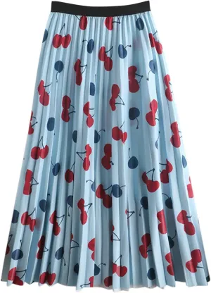 Casual Skirts Womens Summer Swing Midi Pleated Print A Skirt Skirts High Waist Floral Skirt Skirts for Women Midi