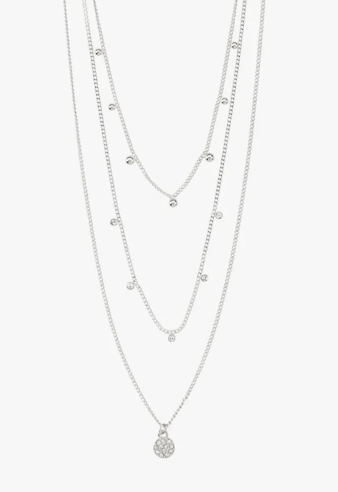 CHAYENNE RECYCLED SILVER PLATED CRYSTAL NECKLACE