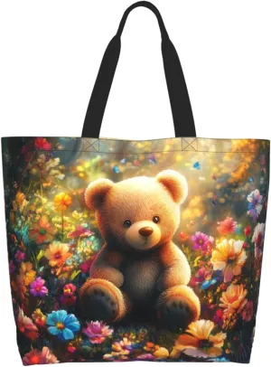 close-up Golden Retriever face print Reusable Shoulder Bags Large Casual Tote Bag Shopping Grocery grocery bag