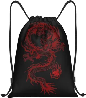 Cool Dragons Drawstring Bags Sports Bags Drawstring Backpack for Women Men Beach Yoga Swimming