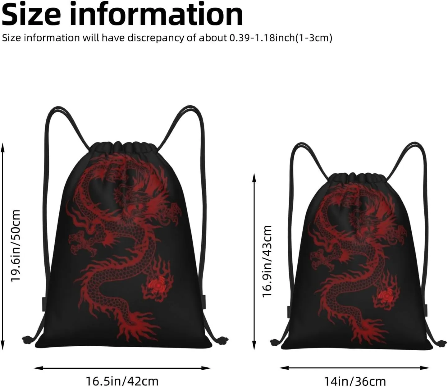 Cool Dragons Drawstring Bags Sports Bags Drawstring Backpack for Women Men Beach Yoga Swimming