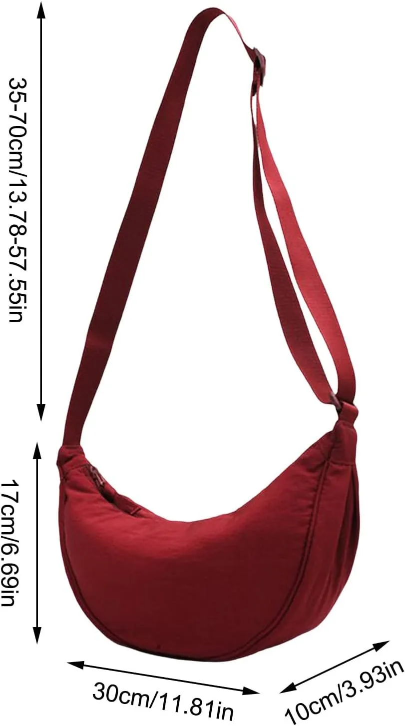 Crossbody Zipper Bag Dumpling Bag Women Armpit Nylon Simple Shoulder Design Crossbody