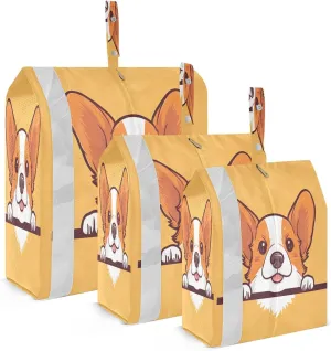 Cute Corgi Packing Cubes for Travel 3 Set Compression Packing Cube Luggage Cubes for Travel Accessories