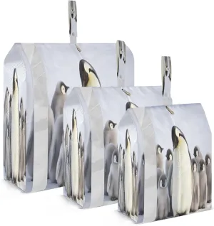 Cute Penguins White Packing Cubes for Travel 3 Set Packing Cubes Large Luggage Accessories for Suitcase