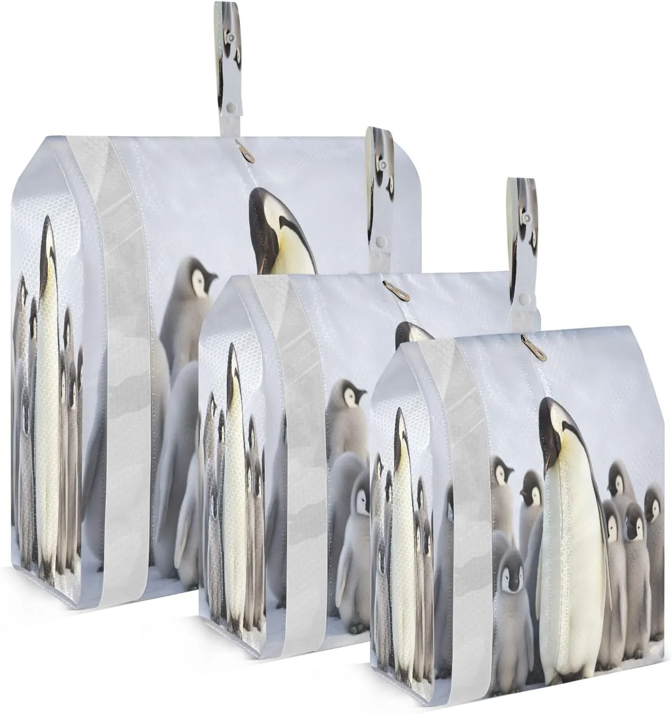 Cute Penguins White Packing Cubes for Travel 3 Set Packing Cubes Large Luggage Accessories for Suitcase