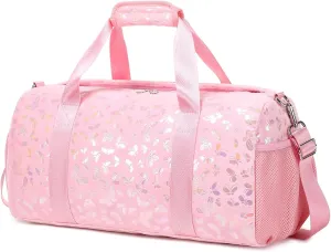 Dance Bag for Girls Soft Fluffy Ballet Bag Sports Gym Bag Travel Duffel Bag for Girls Water Resistant Overnight Sleepover Bags with Shoes Compartment