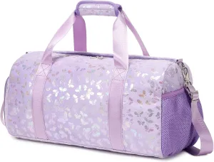 Dance Bag for Girls Soft Fluffy Travel Duffel Bag for Girls Sports Gym Bag Ballet Bag Water Resistant Overnight Sleepover Bags with Shoes Compartment