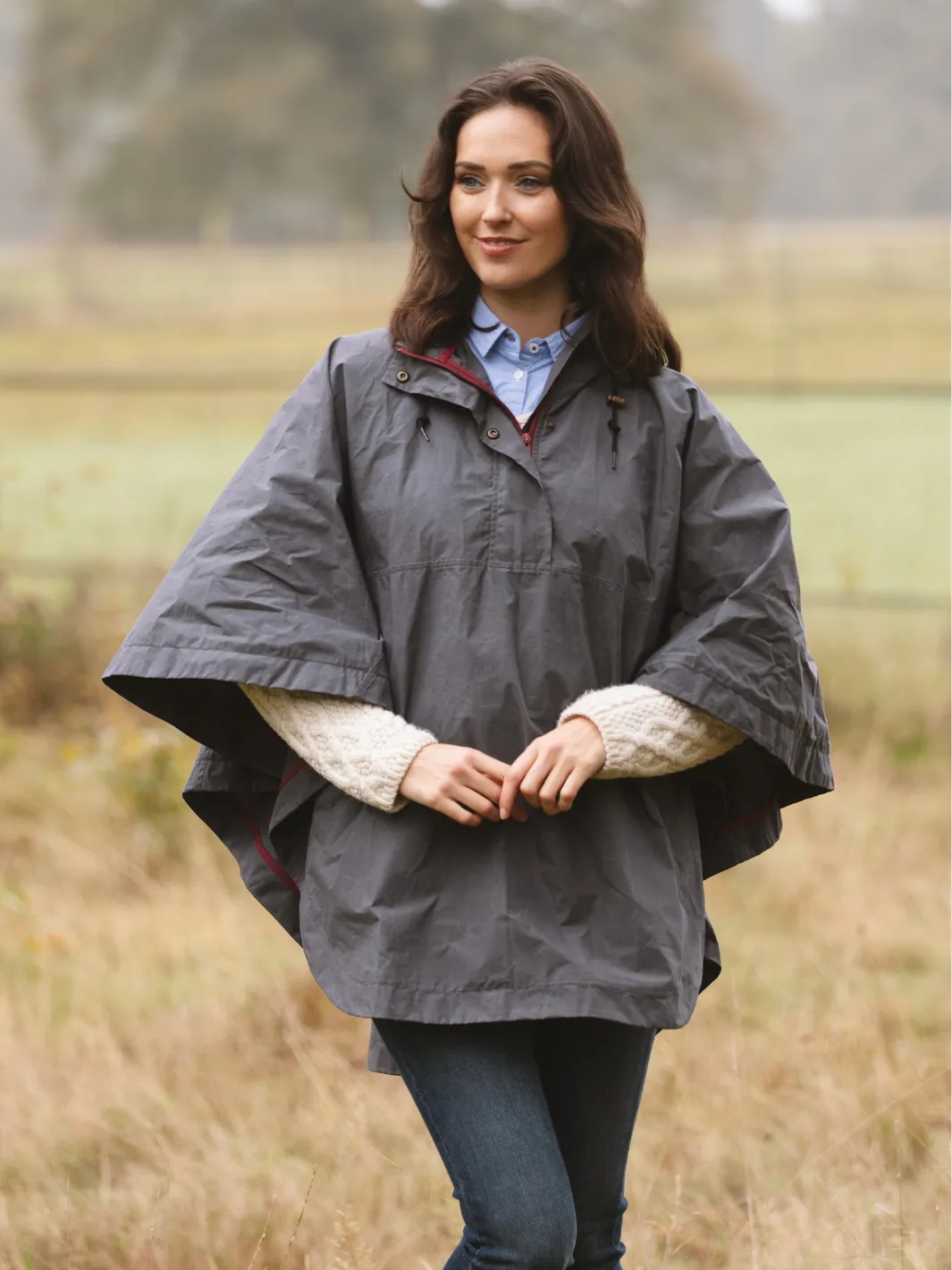 Derby Unisex Dry Wax Cape - Charcoal Grey