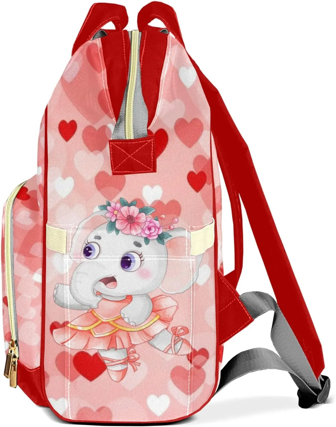 Diaper Bags Elephant Love Dance Tote Bags Backpack with Name Mommy Nursing Bags Gifts for Women Men