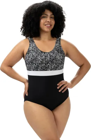 Dolfin Aquashape Women's One Piece Swimsuit - Print Moderate Cut Athletic Scoop Back Lap Suit