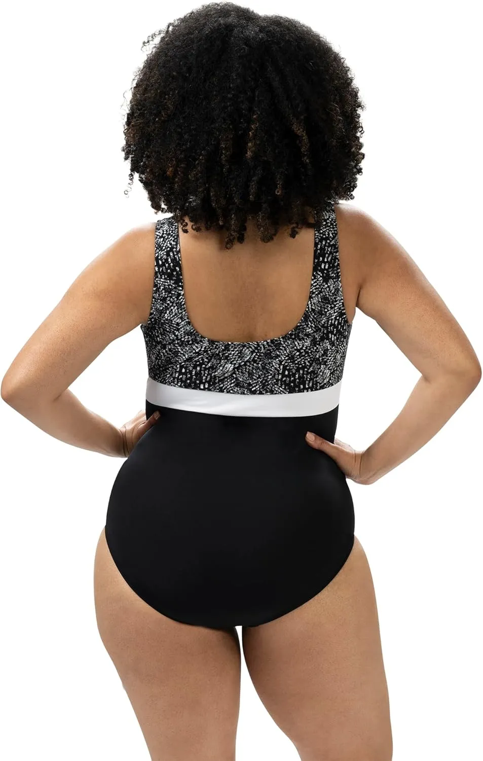 Dolfin Aquashape Women's One Piece Swimsuit - Print Moderate Cut Athletic Scoop Back Lap Suit