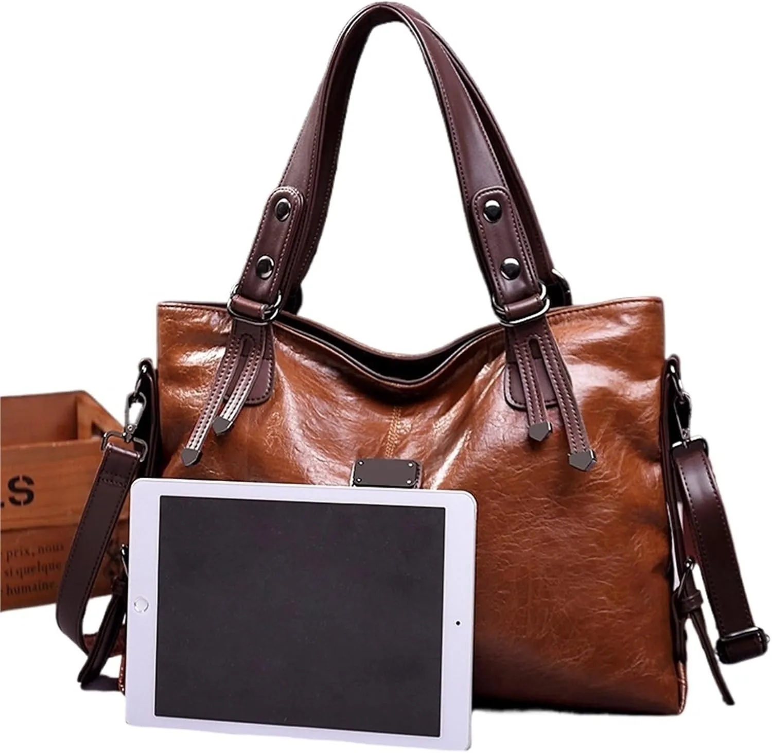 Fashion Casual Tote Bag Women Handbags Soft Leather Shoulder Bags For Ladies Vintage Big Capacity Crossbody Hand Bag