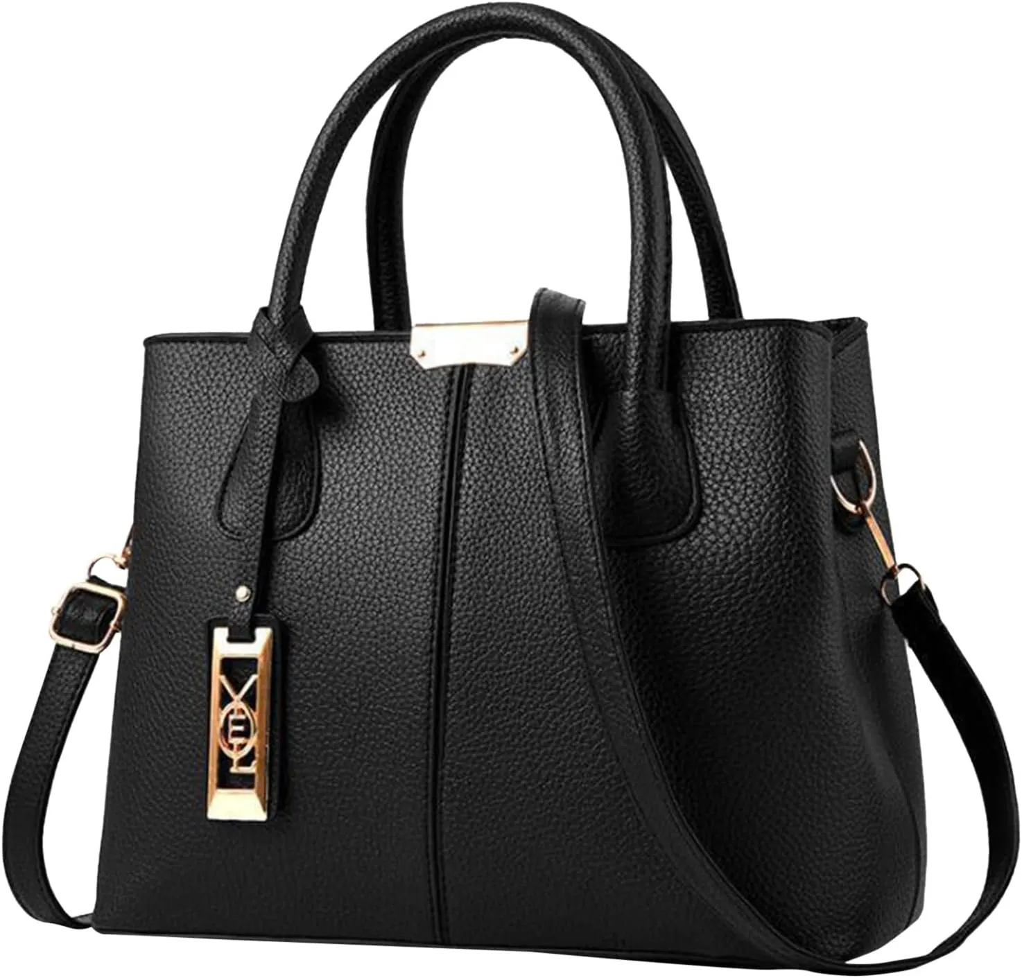Fashion Handbag Simple Bag Large Capacity One Shoulder Women Bag Man Messenger Bags Small Leather (Black, One Size)