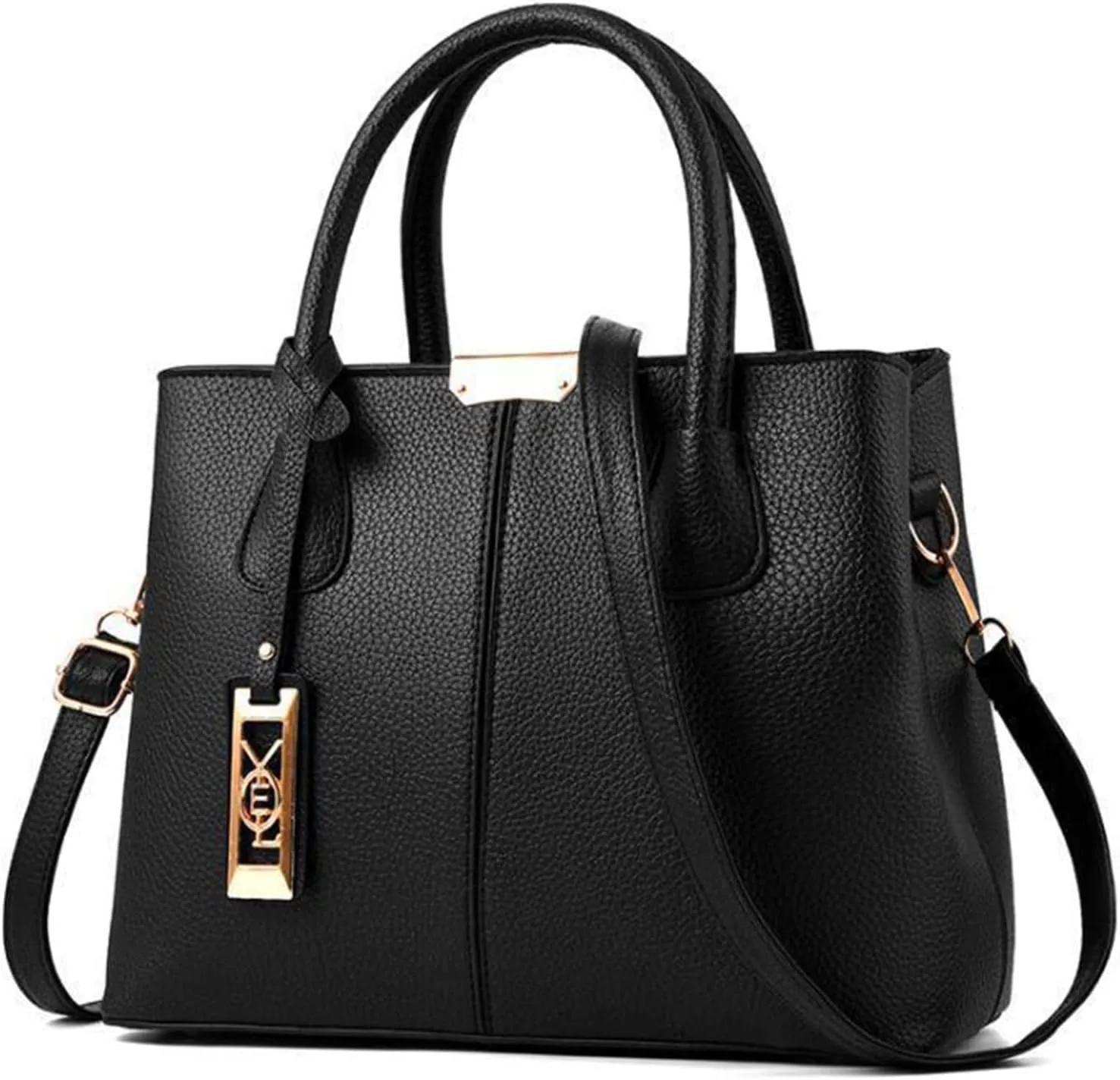 Fashion Handbag Simple Bag Large Capacity One Shoulder Women Bag Man Messenger Bags Small Leather (Black, One Size)