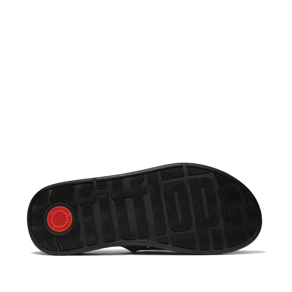 Fitflop F-Mode Glitterball Flatform Slides Silver