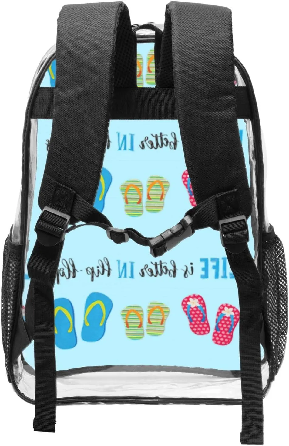 Flip Flops Beach Shoes Large Clear Backpack,Thick Pvc Clear Bag For Sports Event, Concert,Festival Suitable Adult