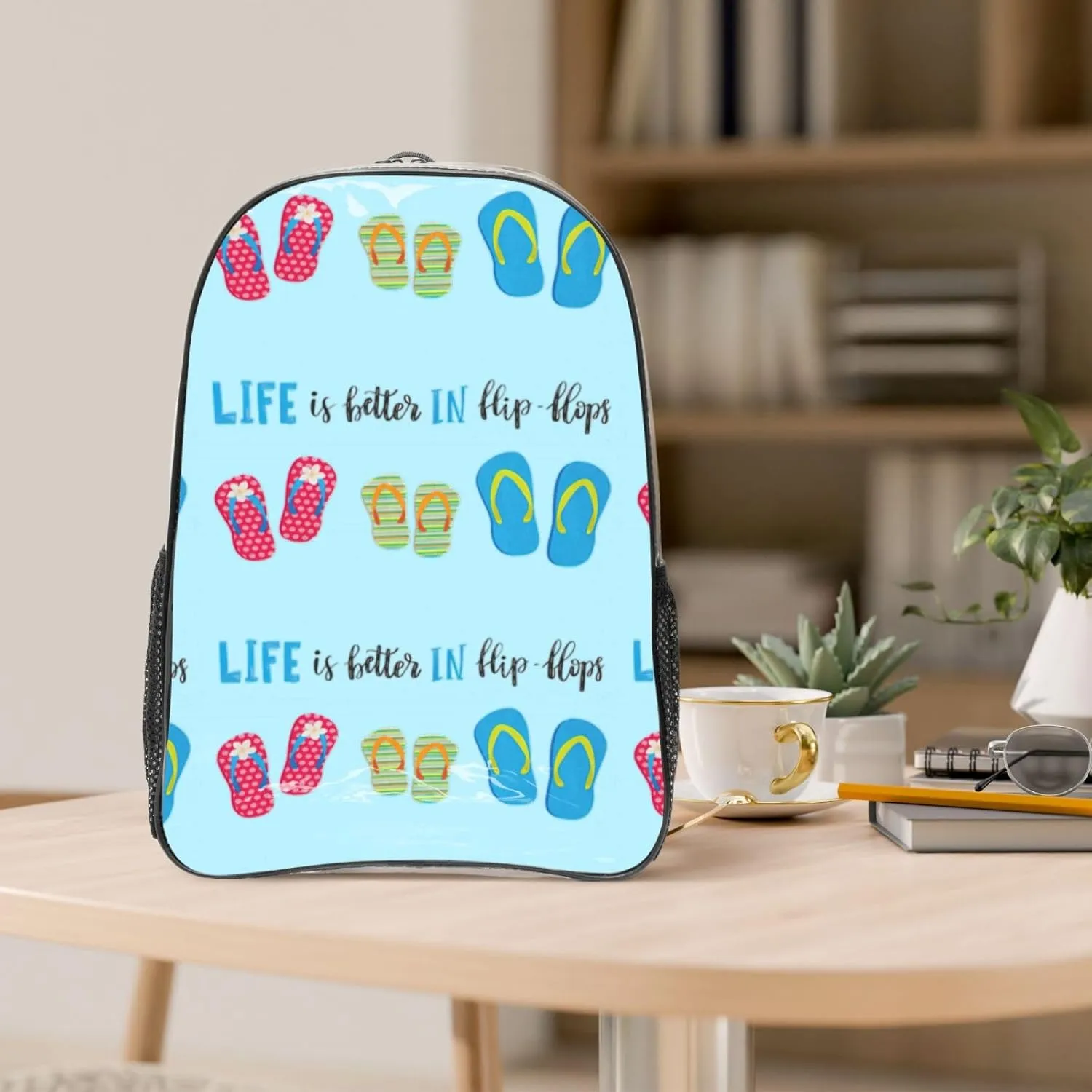 Flip Flops Beach Shoes Large Clear Backpack,Thick Pvc Clear Bag For Sports Event, Concert,Festival Suitable Adult