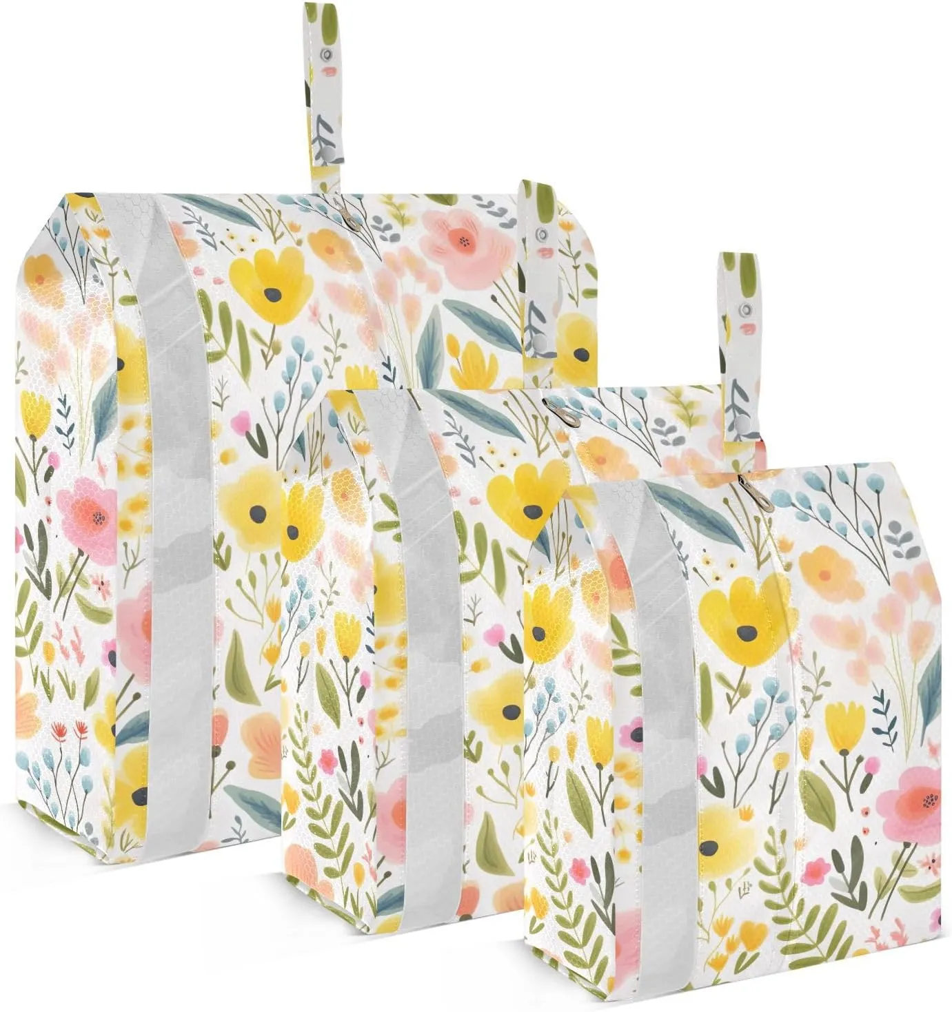 Flower Florals Packing Cubes for Travel 3 Set Compression Travel Bags Luggage Accessories for Carry On