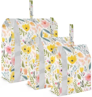 Flower Florals Packing Cubes for Travel 3 Set Compression Travel Bags Luggage Accessories for Carry On