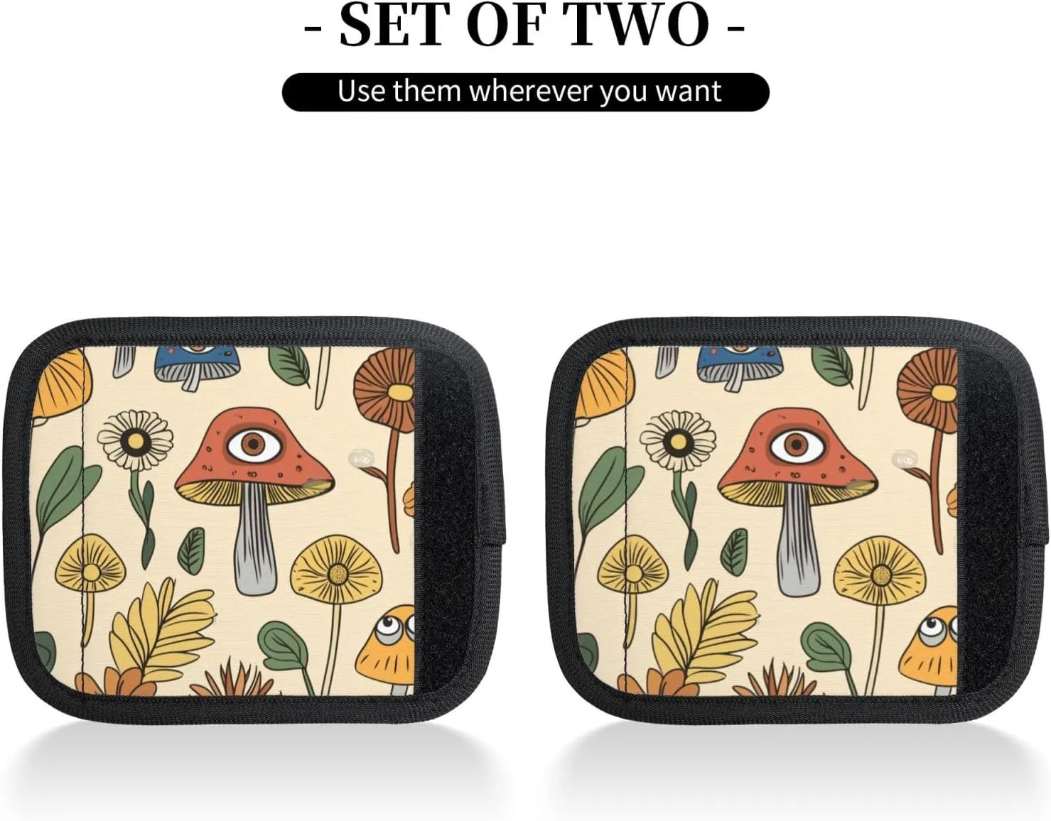 Flowers Mushrooms Eyes Luggage Handles Wrap Grips For Suitcases Luggage Travel Accessories For Airplane 2pcs