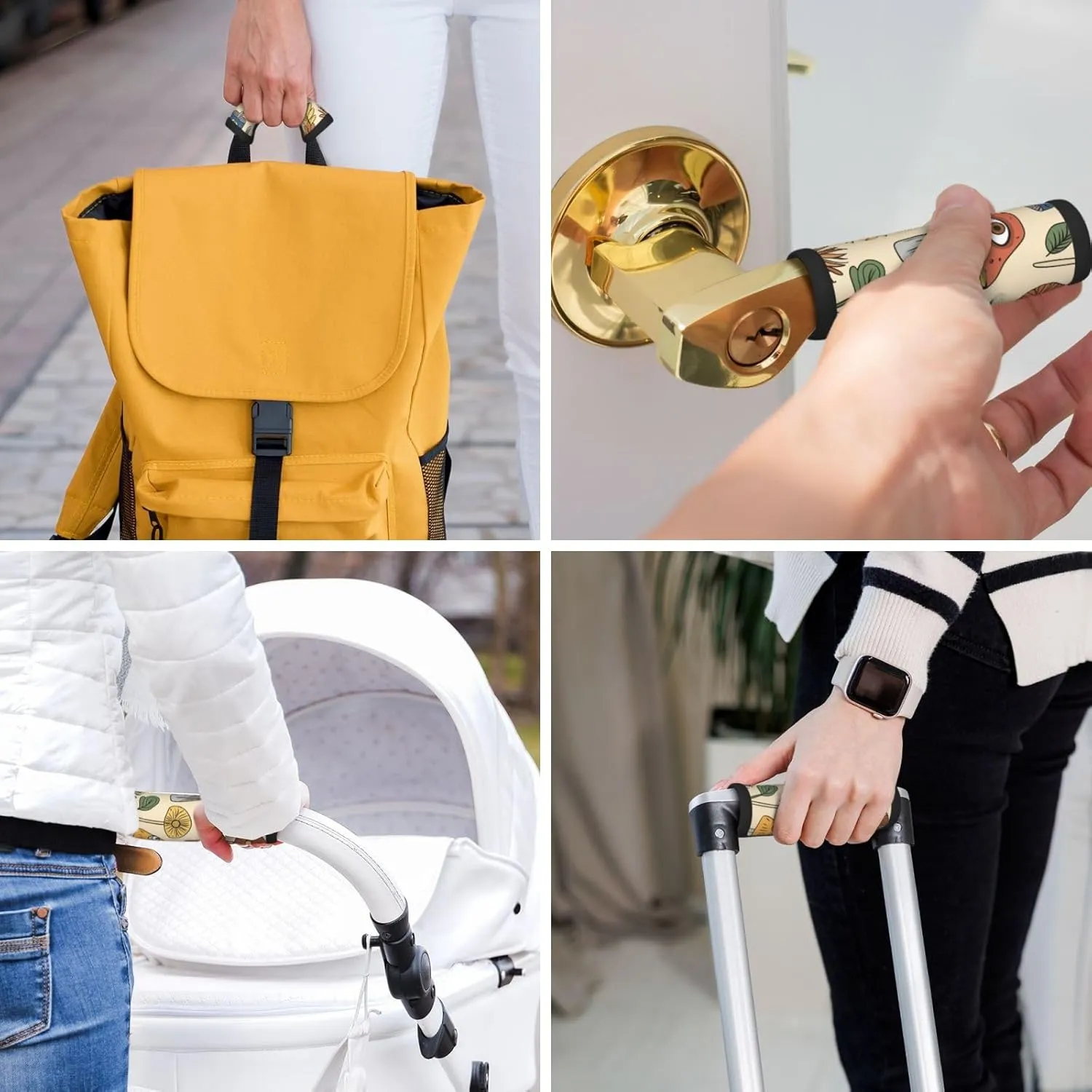 Flowers Mushrooms Eyes Luggage Handles Wrap Grips For Suitcases Luggage Travel Accessories For Airplane 2pcs