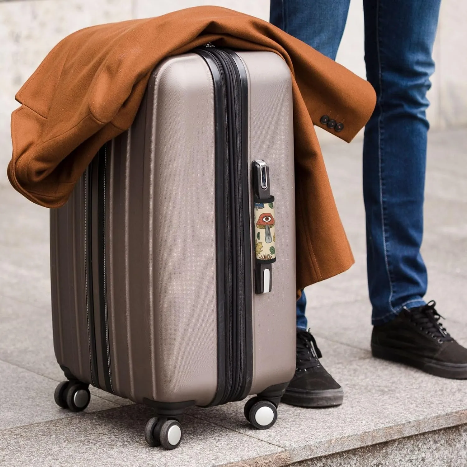 Flowers Mushrooms Eyes Luggage Handles Wrap Grips For Suitcases Luggage Travel Accessories For Airplane 2pcs