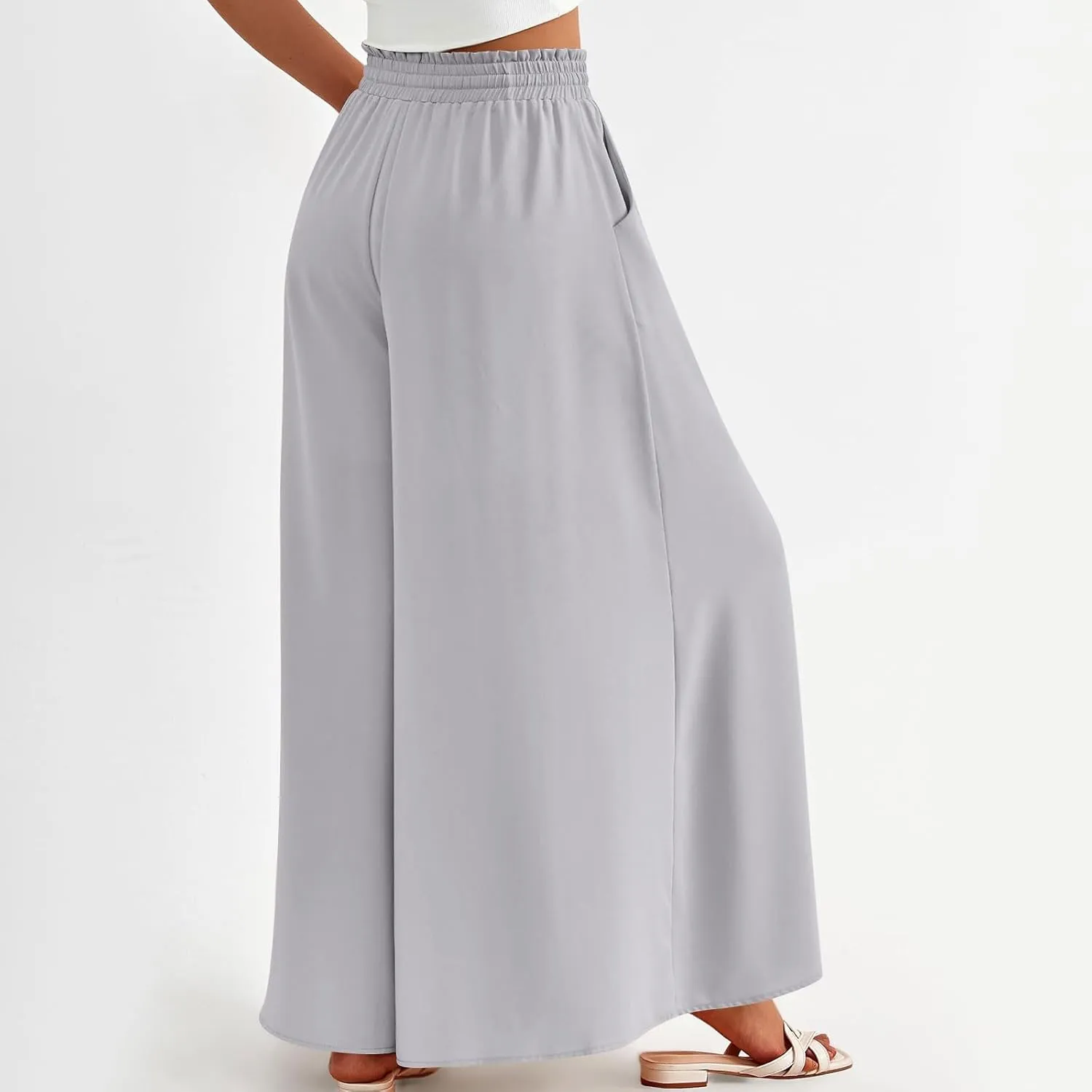 Flowy Pants for Women Wide Leg Palazzo Pants High Waisted Pant 2024 Summer Lounge Floral Print Boho Beach Trousers