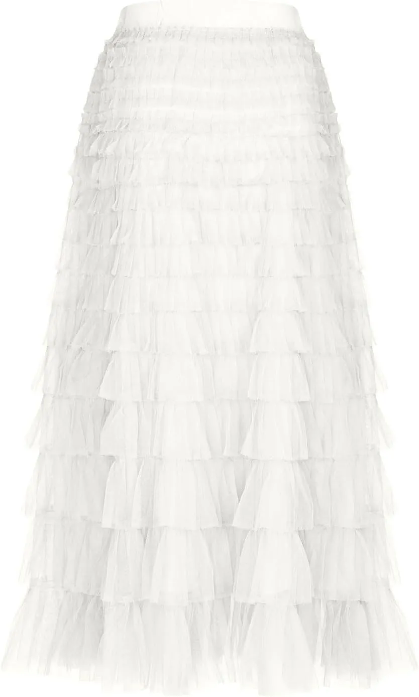 Flowy Skirts for Women A-Line Skirt Casual Layered Skirt Elegant Breathable Flowy Midi Length Skirts Work Skirt