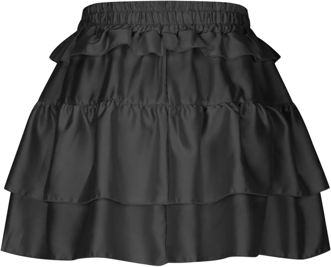 Flowy Skirts for Women Casual Shorts Boho Dress Sexy Floral Skorts Ruffle Mini Skirt Running Tennis Butterfly Shorts