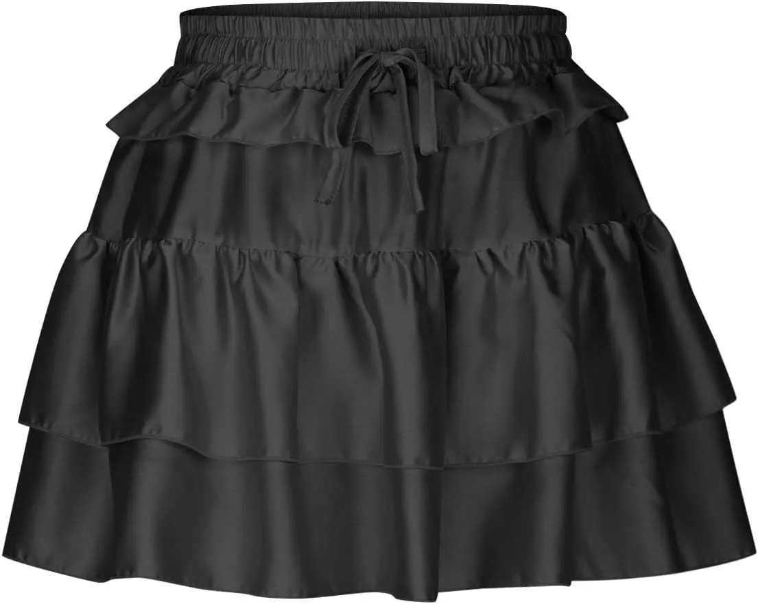 Flowy Skirts for Women Casual Shorts Boho Dress Sexy Floral Skorts Ruffle Mini Skirt Running Tennis Butterfly Shorts