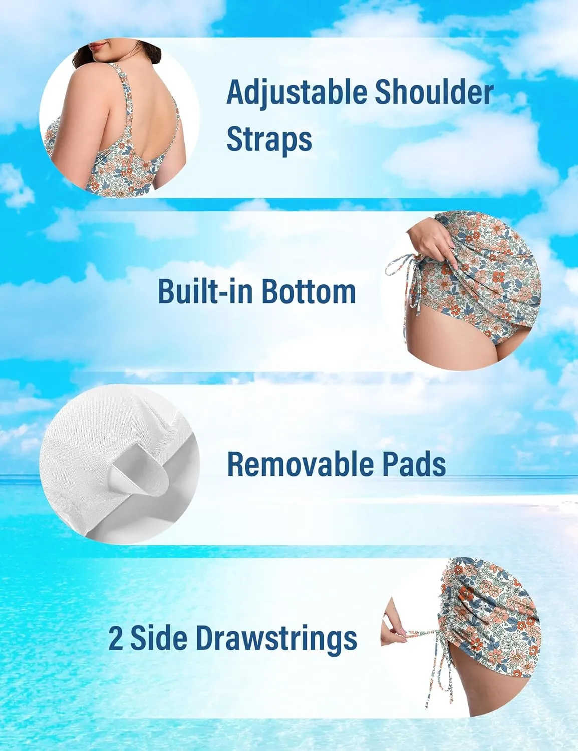 FOREYOND Women's Plus Size Swimdress One Piece Tummy Control Swimsuits Modest Full Coverage Bathing Suits Swimwear