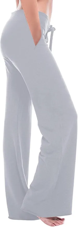 Gcvizuso High Waisted Cargo Pants for Women Drawstring Waist Wide Leg Trousers with Pockets Plus Size Solid Loose Leggings