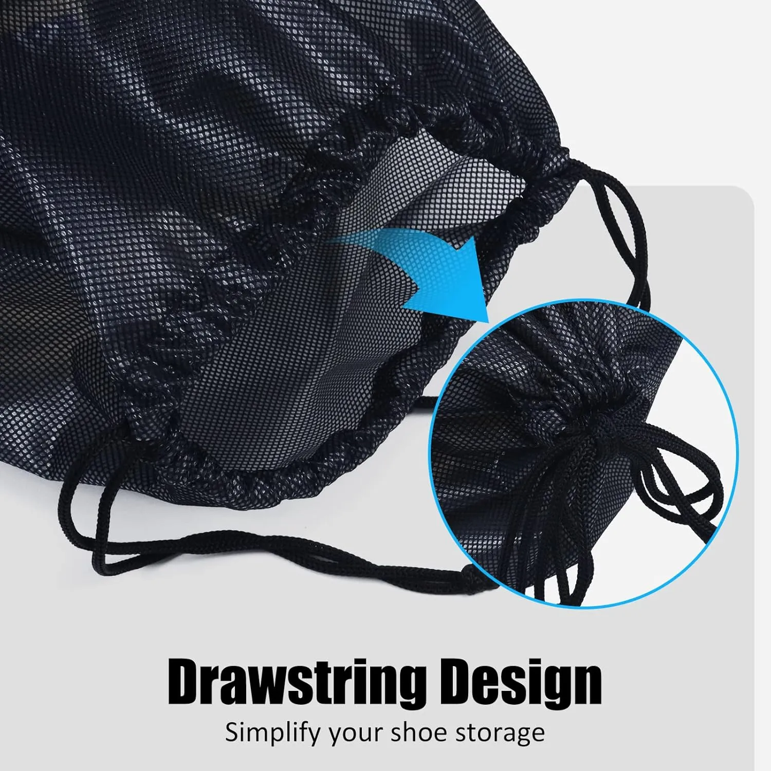 Gloppie Shoe Bags for Travel, Shoe Storage Bag with Drawstring, Packing Organizer for Sneakers, Gym, Luggage, Closet, Weekender Overnight Travel Essentials