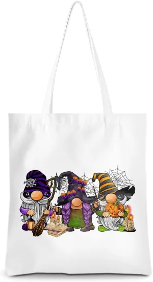 Gnome Gifts Sunflower Bee Fall Leaves Pumpkin Witch Gnomes Tote Bag for women Halloween Christmas Thanksgiving