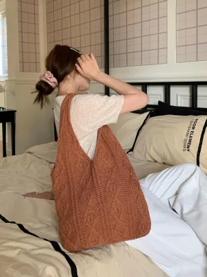 Grunge Accessories Crochet Tote Beach Bag Hobo Bags Fairy Grunge Aesthetic Shoulder Bags Purse for Women