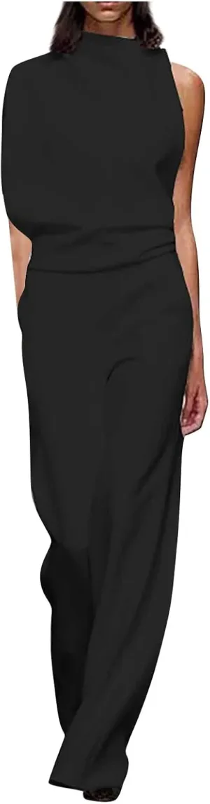 Gym Pants for Women,Women's Banquet Dress Jumpsuit Sexy Hanging Neck Women's Trousers Spring&Summer Clothing