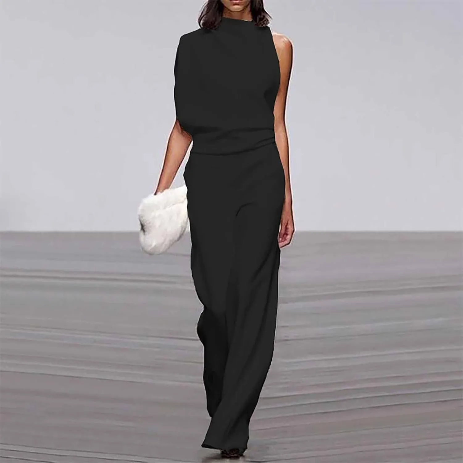 Gym Pants for Women,Women's Banquet Dress Jumpsuit Sexy Hanging Neck Women's Trousers Spring&Summer Clothing
