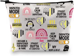 Gzrlyf 911 Dispatcher Makeup Bag Emergency Dispatcher Gift 911 Director Thank You Retirement Gift Cosmetic Bag Case (some DISPATCHERS)