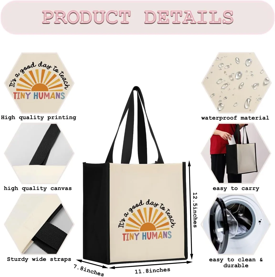 Hanamiya Na Thank You Gifts Chaos Coordinator Work Bestie Waterproof Tote Bag Soul Sister Sunshine Religious Teacher Gifts