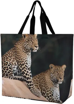 Hand Drawn Groundhog Beach Bag Reusable Tote Bag Foldable Grocery Bags Women Shopping Bags for Daily Essentials