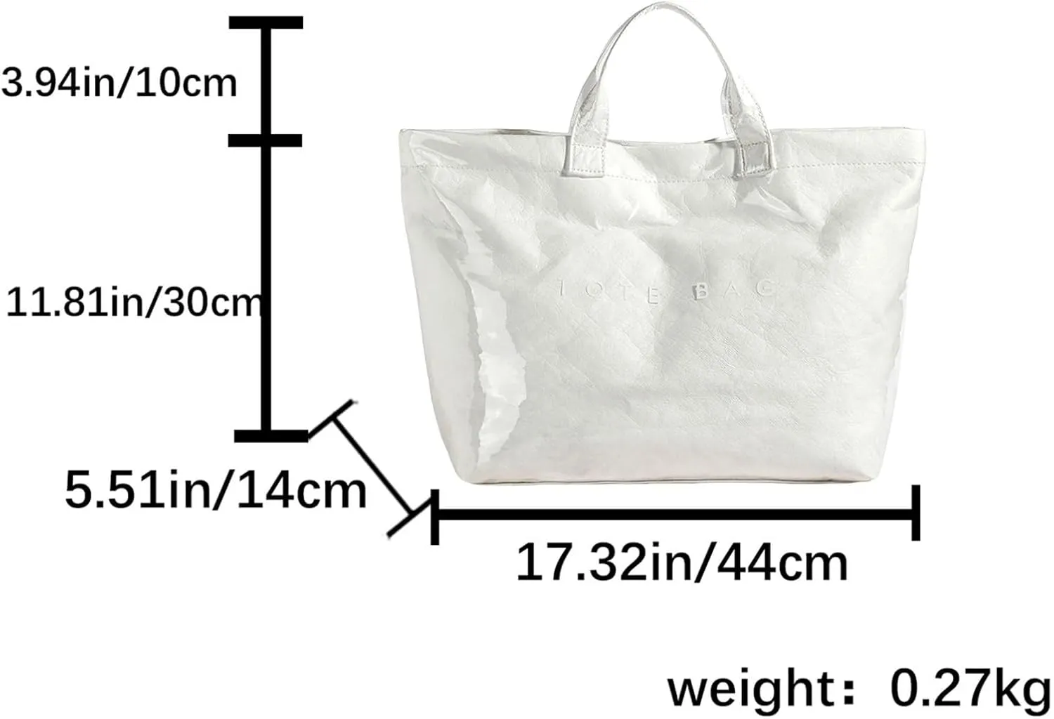 Handbag for Women Large Kraft Paper Letters Print Tote Bag Carry All Bag Top Handle Clear Hobo PVC Women's Tote Bag