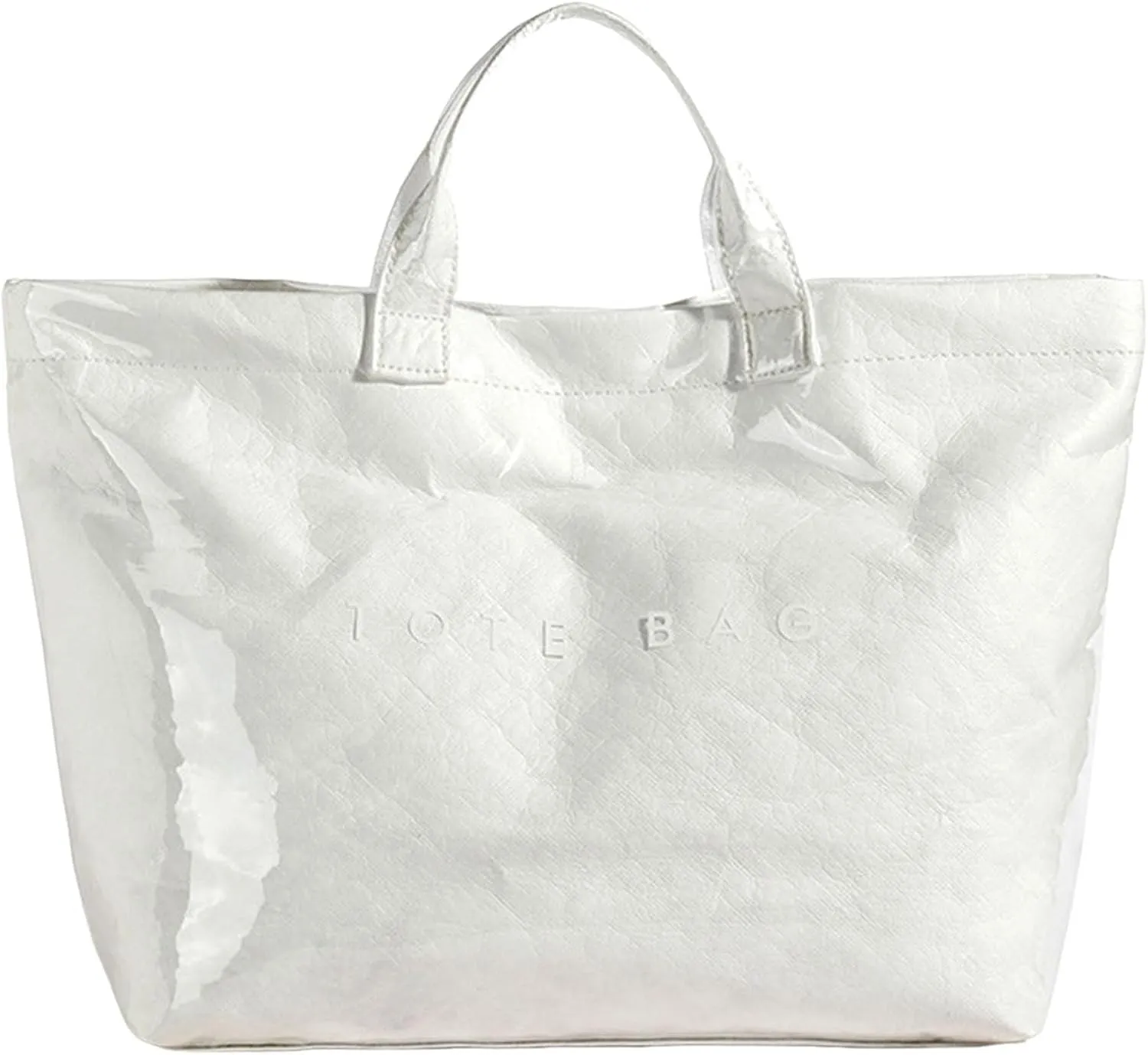 Handbag for Women Large Kraft Paper Letters Print Tote Bag Carry All Bag Top Handle Clear Hobo PVC Women's Tote Bag