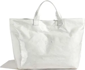 Handbag for Women Large Kraft Paper Letters Print Tote Bag Carry All Bag Top Handle Clear Hobo PVC Women's Tote Bag